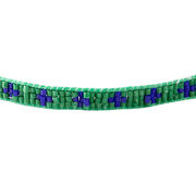 Green and blue cross beaded bracelet
